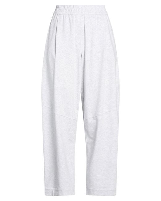 Brunello Cucinelli White Light Pants Cotton, Elastane