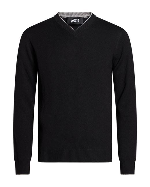 Alpha Studio Pullover in Black für Herren