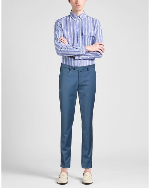 Barbati Blue Midnight Pants Polyester, Viscose, Elastane for men