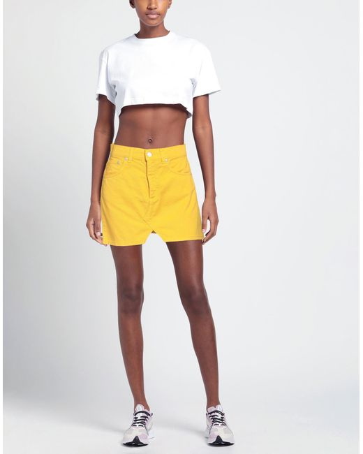 Chiara Ferragni Yellow Denim Skirt