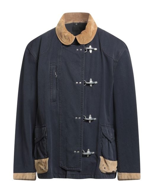 Fay Blue Midnight Jacket Cotton, Calfskin for men