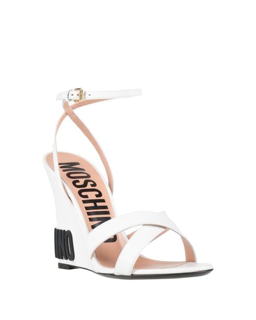 Moschino White Couture Sandals Calfskin