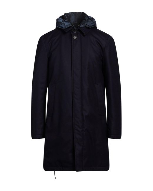 Canali Blue Dark Coat Wool for men