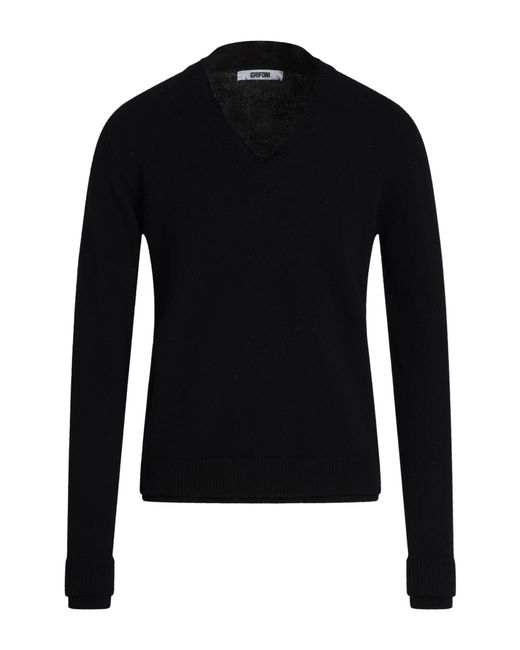Grifoni Black Sweater Virgin Wool for men