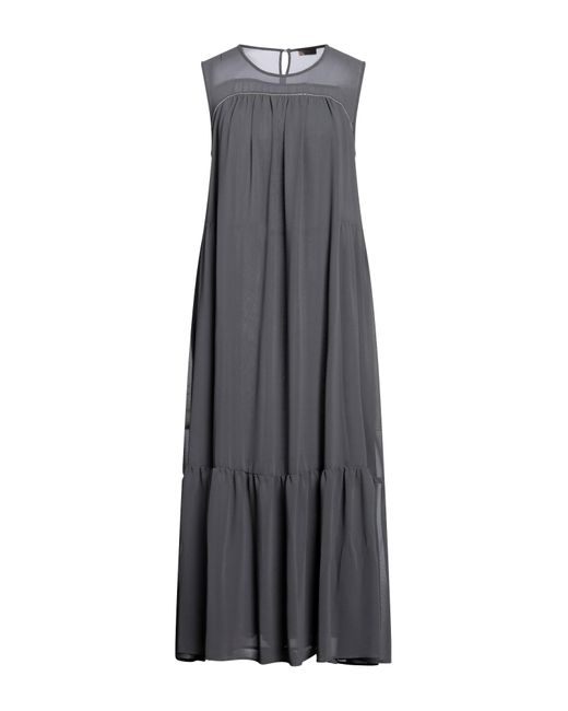 Peserico Gray Maxi Dress