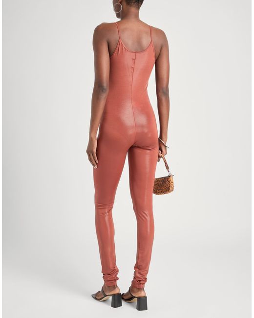 Rick Owens Red Tan Jumpsuit Viscose, Elastane