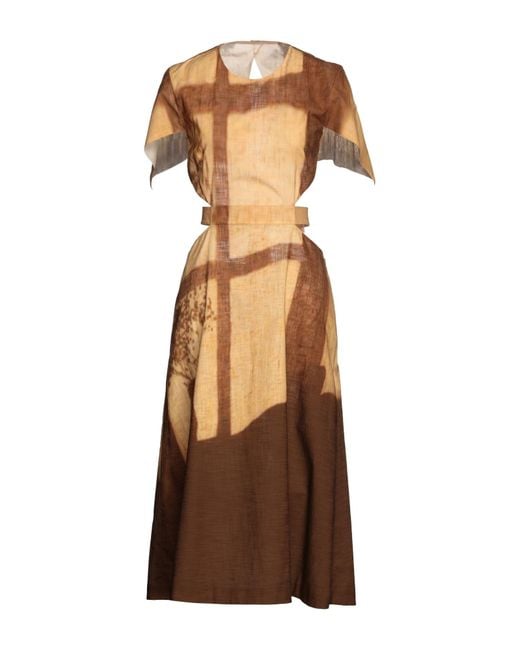 Fendi Brown Midi Dress Cotton