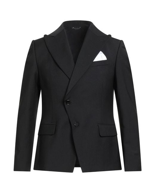 Daniele Alessandrini Black Blazer Wool, Polyester, Elastane for men