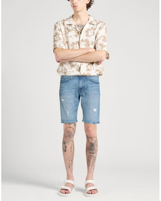 Pepe Jeans Blue Denim Shorts Cotton, Elastane for men