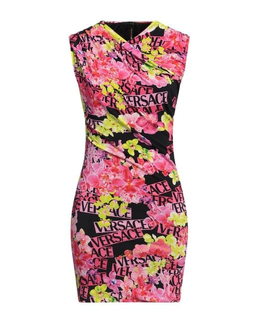 Versace Multicolor Mini Dress Viscose, Elastane