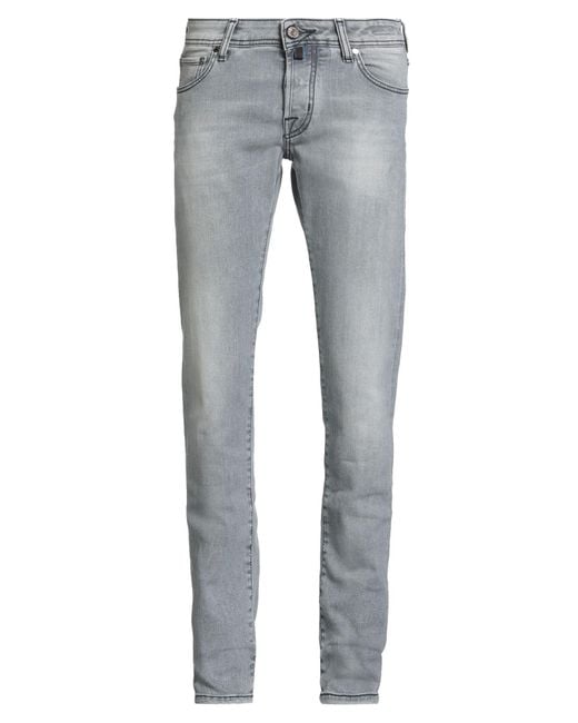 Jacob Cohen Gray Jeans Cotton, Elastomultiester, Elastane, Polyester for men