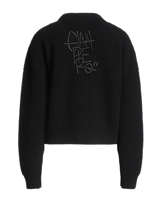 Dolce & Gabbana Black Gianpiero X Dolce & Gabbana Sweater Virgin Wool, Polyurethane, Cotton, Polyester