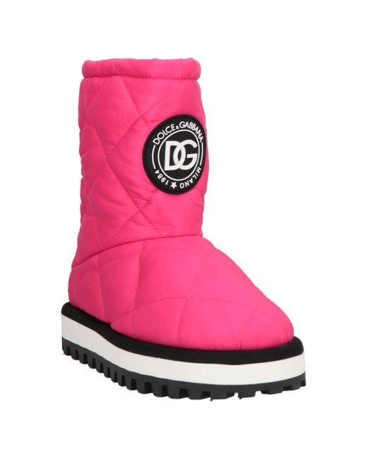 Dolce & Gabbana Pink Fuchsia Ankle Boots Textile Fibers