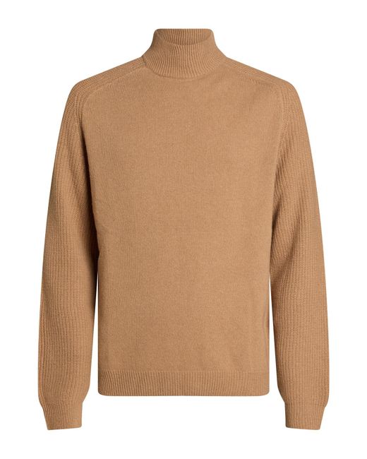 Daniele Fiesoli Brown Turtleneck Merino Wool, Cashmere for men