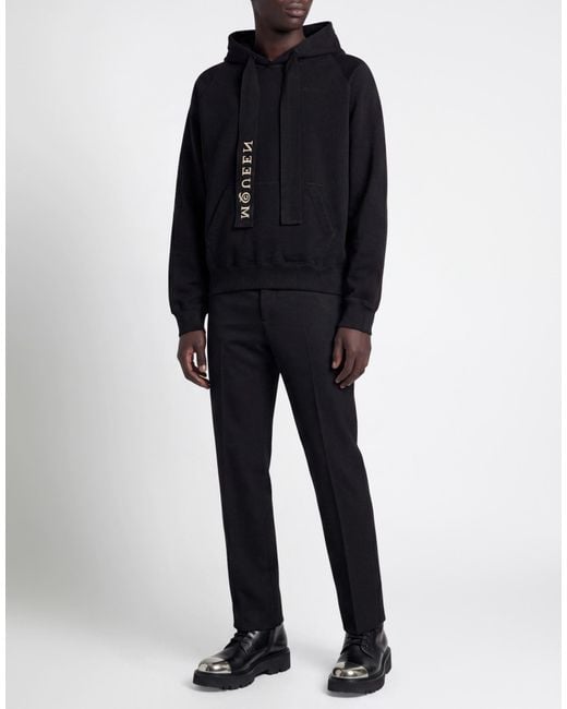McQueen Black Sweatshirt Cotton, Viscose, Polyester for men