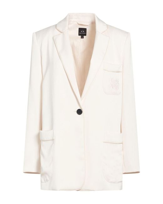 ARMANI EXCHANGE White Ivory Blazer Polyester