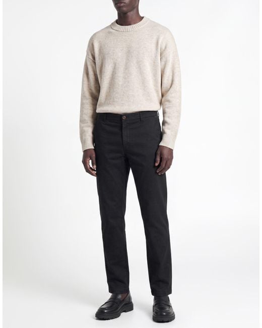 Brooksfield Black Pants Cotton, Elastane for men
