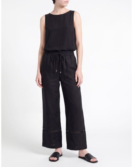 Kiton Black Pants Linen
