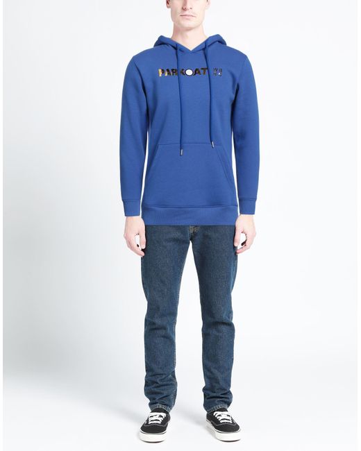 Parkoat Blue Sweatshirt Cotton, Polyester for men