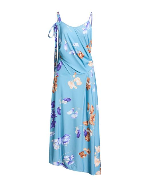 LEONARD Paris Blue Light Maxi Dress Polyamide