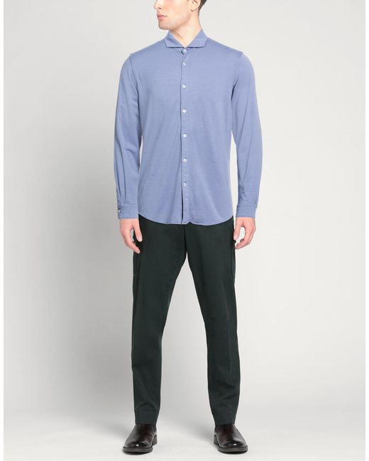 Altea Blue Ivory Shirt Cotton, Elastane for men