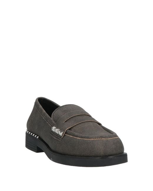 Ash Gray Loafers Leather