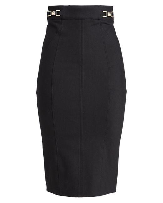 Elisabetta Franchi Black Midi-Rock