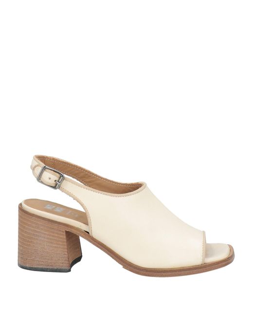 Moma Natural Cream Sandals Leather