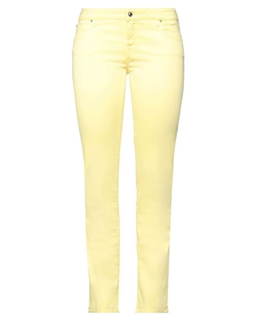 Jacob Cohen Yellow Pants Lyocell, Cotton, Elastane