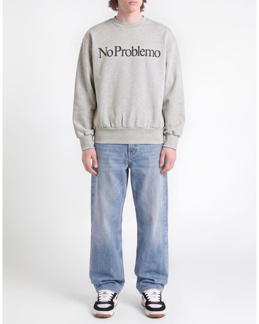 No Problemo Gray Sweatshirt Cotton for men