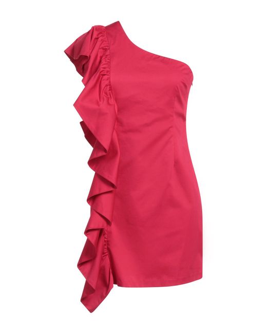 Soallure Pink Fuchsia Mini Dress Cotton, Elastane
