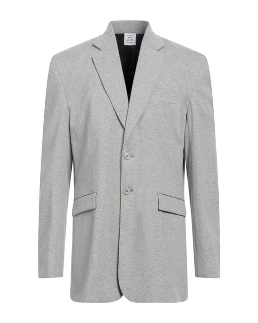 Vetements Gray Cotton Jersey Blazer with Lapel Collar for men