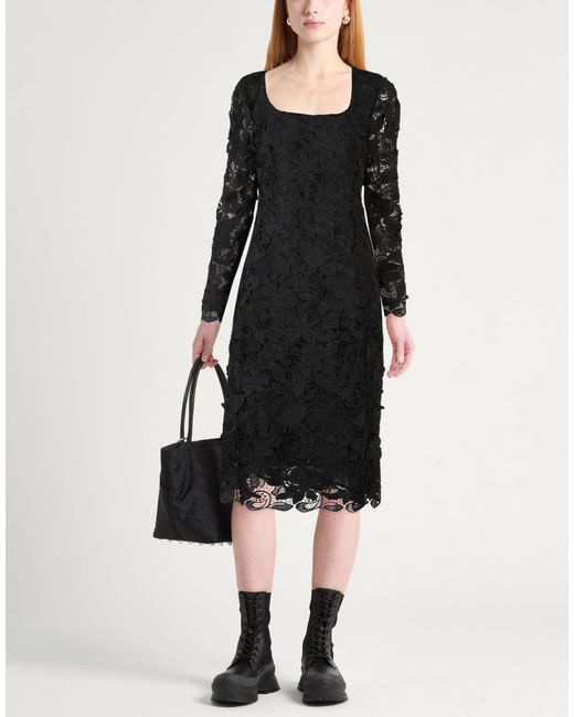 Blumarine Black Midi Dress Polyester