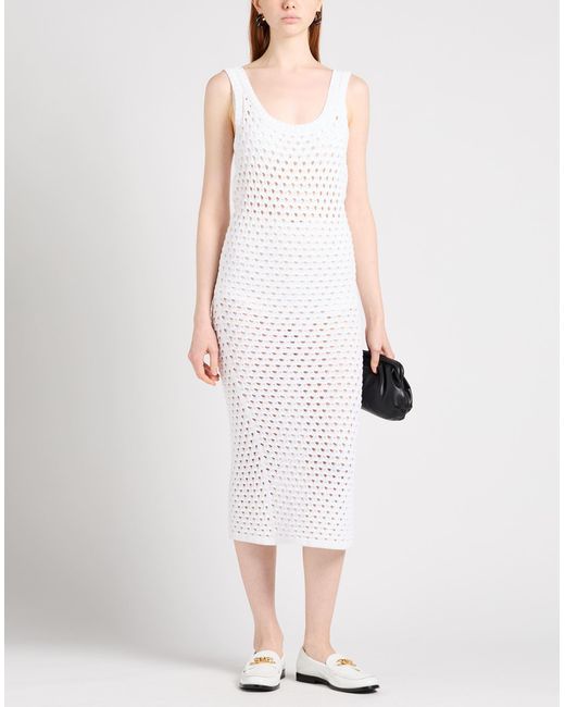 RED Valentino White Maxi Dress Cotton, Polyamide
