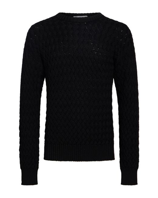Alpha Studio Black Sweater Merino Wool for men
