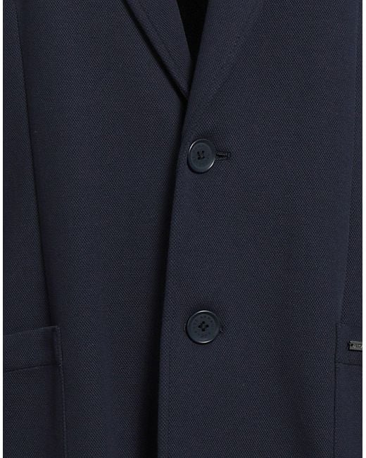 ARMANI EXCHANGE Blue Blazer Cotton, Polyamide, Elastane for men