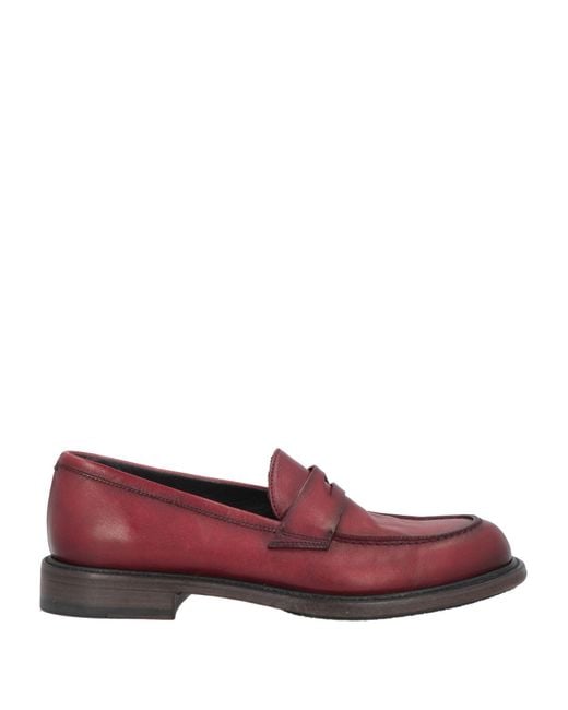 Pantanetti Red Brick Loafers Leather