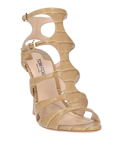 Tom Ford Metallic Sandals Calfskin