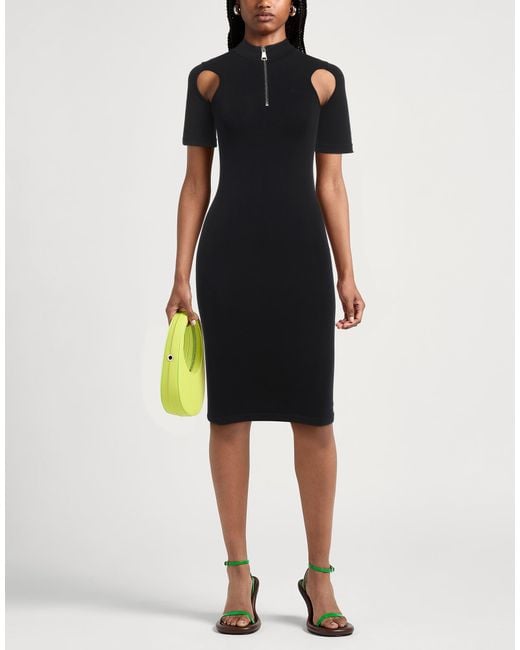 ANDREADAMO Black Mini Dress Polyamide, Elastane
