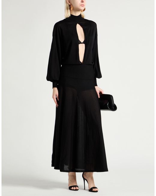 Alaïa Black Maxi Dress Wool, Polyamide