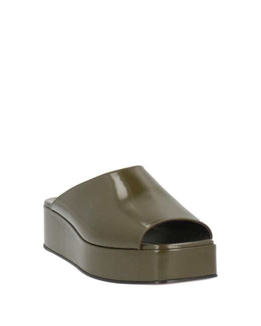 The Row Green Sandals Leather