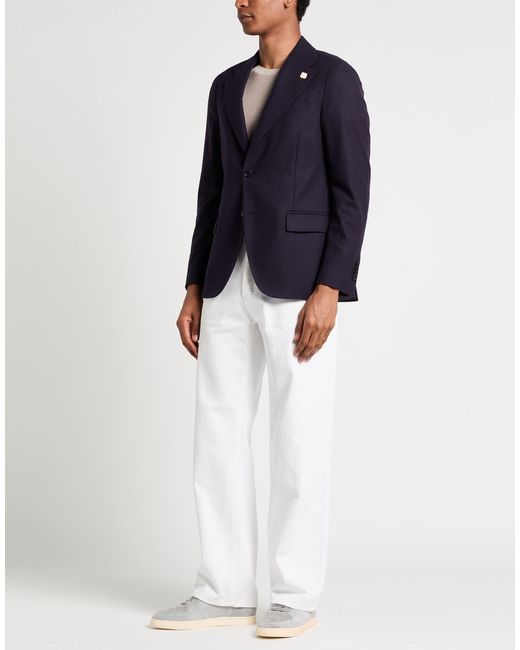 Lardini Blue Blazer Wool, Elastane for men