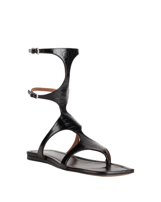 Paris Texas Black Thong Sandal Leather
