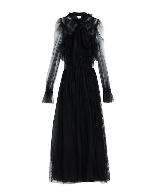 red valentino black lace dress RED Valentino Women's Long dress with Transparent Sleeves And print - Black