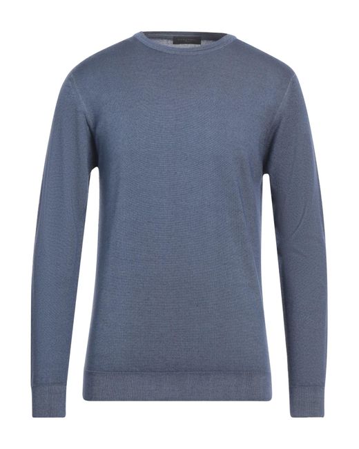 Daniele Fiesoli Blue Slate Sweater Merino Wool for men
