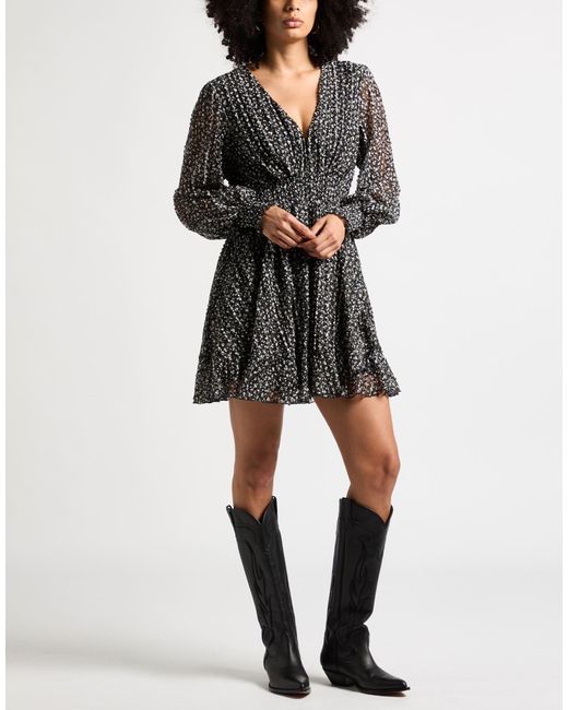 Maje Black Mini Dress Polyester, Elastane
