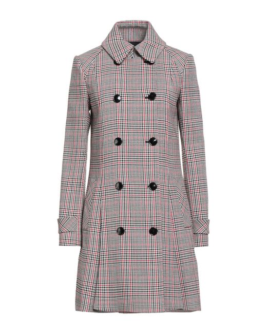 Patrizia Pepe Gray Overcoat & Trench Coat Polyester, Viscose, Elastane