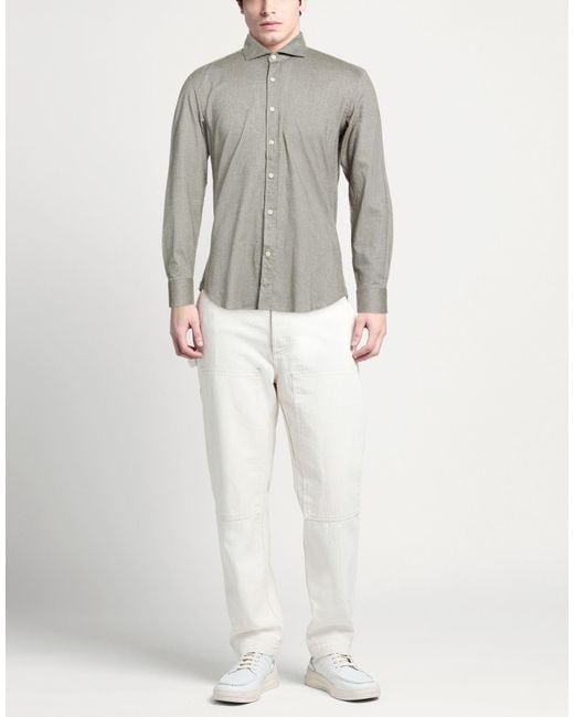 Ghirardelli Gray Shirt Cotton for men