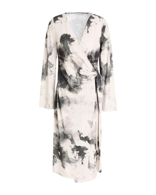 LE SARTE DEL SOLE White Midi Dress Polyester, Elastane