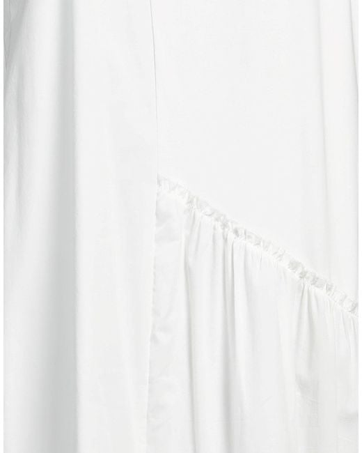 Alpha Studio White Maxi Dress Cotton, Elastane